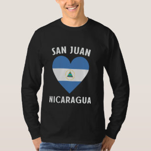 Camiseta Bandeira da Nicarágua Coração Cidade de San Juan