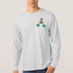 Camiseta Bandeira da Nigéria e Casaco de Armas Patriótica