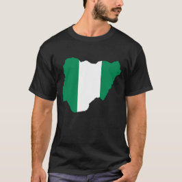 Camiseta Bandeira da Nigéria no mapa