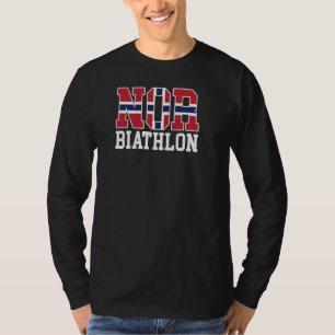 Camiseta Bandeira da Noruega Biathlona Norueguesa E Biathlo