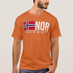 Camiseta Bandeira da Noruega Código do país norueguês NOR J
