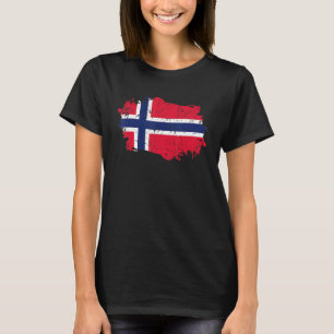 Camiseta Bandeira da Noruega Grunge Bandeira do País Norueg