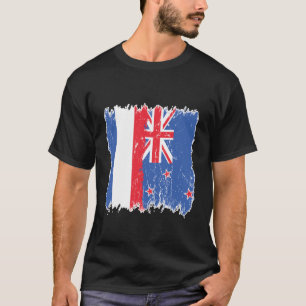 Camiseta Bandeira da Nova Zelândia Bandeira da França Neoze