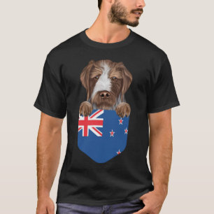 Camiseta Bandeira da Nova Zelândia - Cachorro-Ponteiro Wire