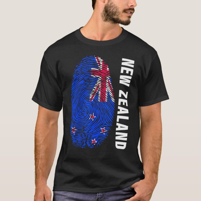 Camiseta Bandeira da Nova Zelândia como motivo de impressão (Frente)