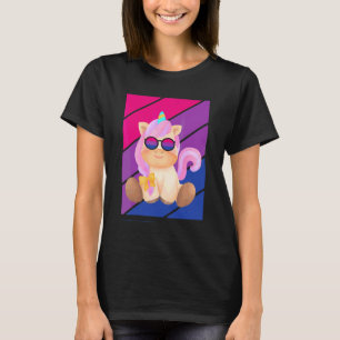 Camiseta Bandeira da Orgulho Bissexual Unicórnio Fofo Aliad