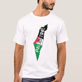 Camiseta Bandeira da Palestina Livre no Mapa Palestino
