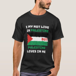 Camiseta Bandeira da Palestina Livre Vive em Mim.t-shirt