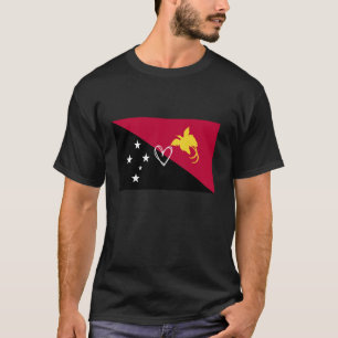 Camiseta Bandeira da Papua-Nova Guiné Coração Papua-Nova-Gu