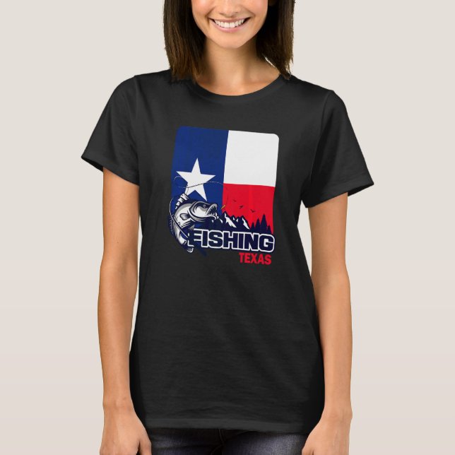 Camiseta Bandeira Da Pesca Do Texas No Texas (Frente)