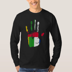Camiseta Bandeira da República Centro-Africana Mão Homens M