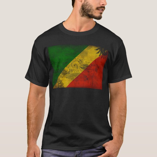 Camiseta Bandeira da república de Congo (Frente)