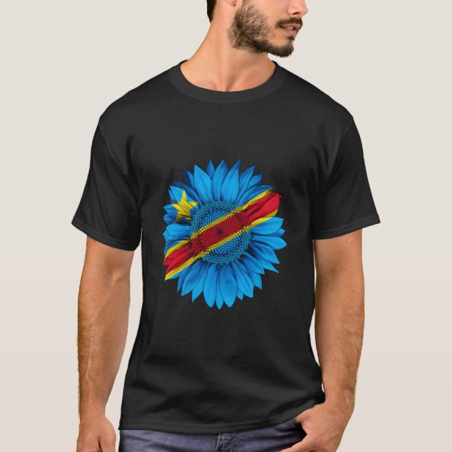 Camiseta Bandeira da República Democrática do Congo Congole (Frente)