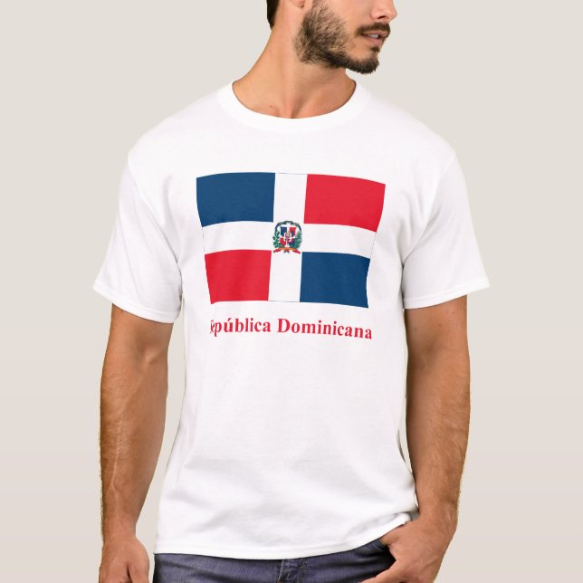 Camiseta Bandeira da República Dominicana com nome no (Frente)
