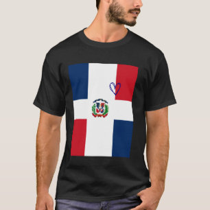 Camiseta Bandeira da República Dominicana Coração Dominican