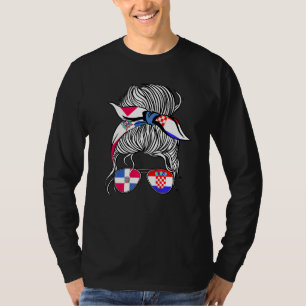 Camiseta Bandeira da República Dominicana Croácia Mulheres