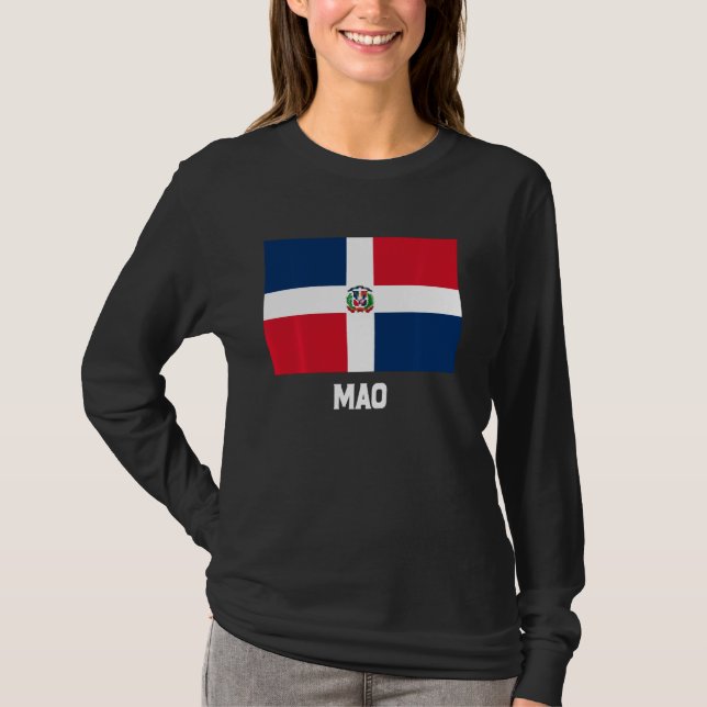 Camiseta Bandeira da República Dominicana Emblem Escudo Cre (Frente)