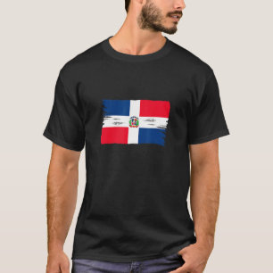 Camiseta Bandeira da República Dominicana Estilo Pincel Vin