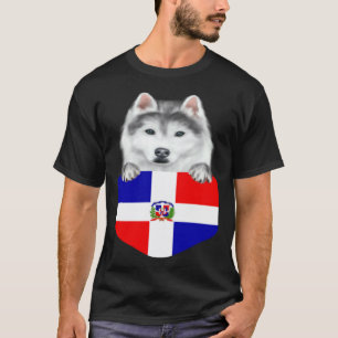 Camiseta Bandeira da República Dominicana Husky Siberiano n