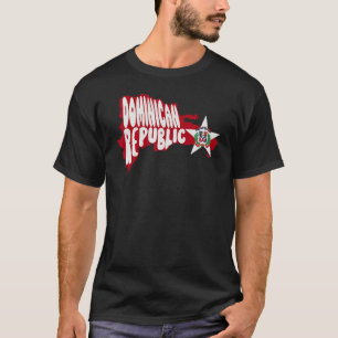 Camiseta Bandeira da República Dominicana Mapa e Emblema Pl