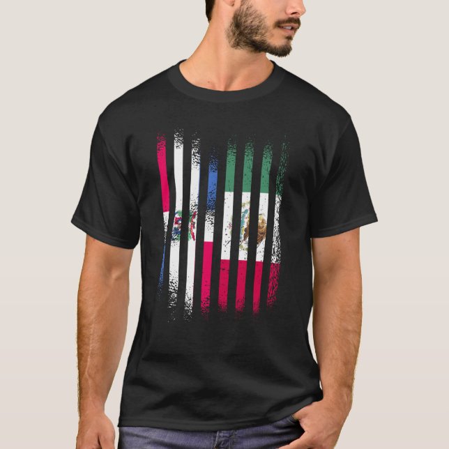 Camiseta Bandeira da República Dominicana México Cultivou B (Frente)