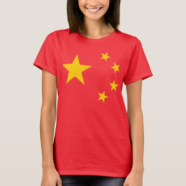 Camiseta Bandeira da República Pessoas da China (Frente)