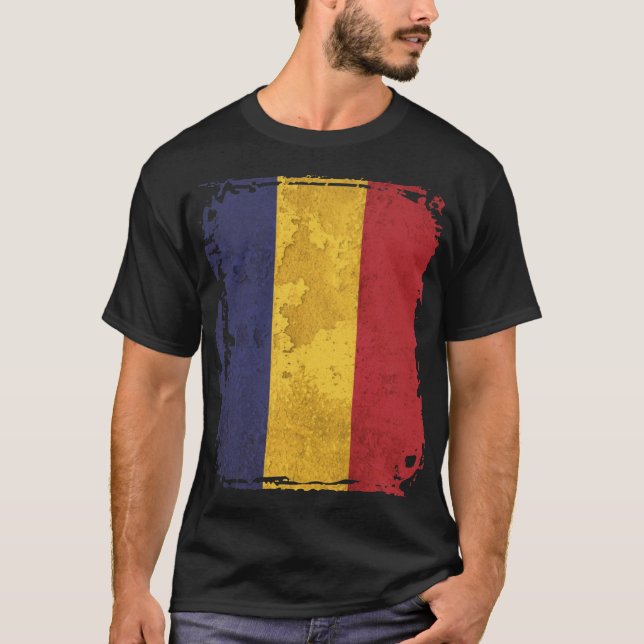 Camiseta Bandeira da Romênia (Frente)