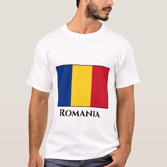 Camiseta Bandeira da Romênia (romena) (Frente)