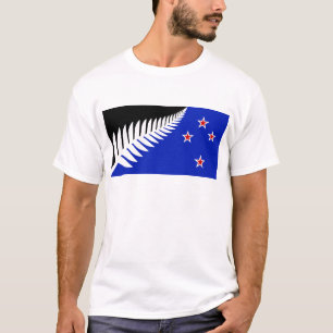 Camiseta Bandeira da Samambaia Prateada da Nova Zelândia