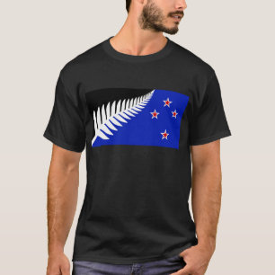 Camiseta Bandeira da Samambaia Prateada da Nova Zelândia