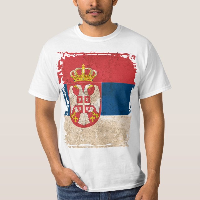 Camiseta Bandeira da Sérvia (Frente)
