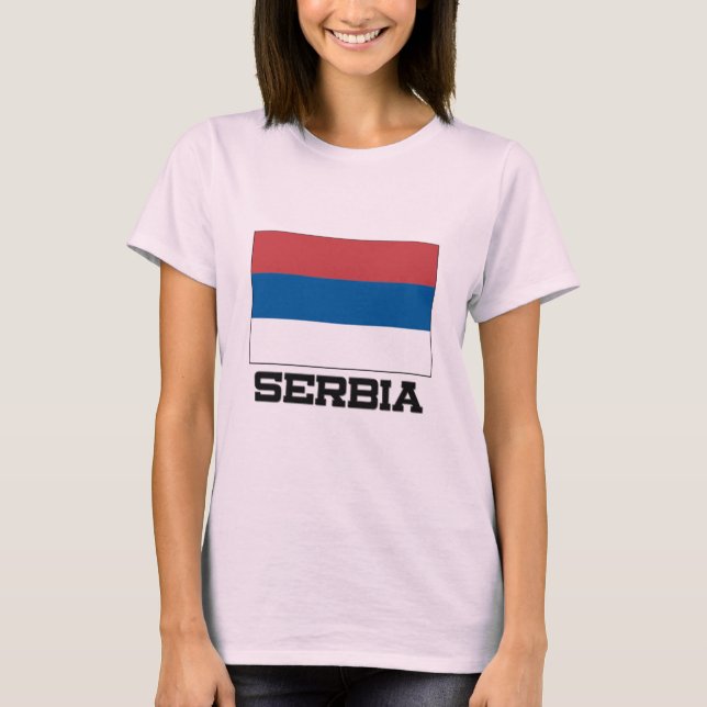 Camiseta Bandeira da Sérvia (Frente)
