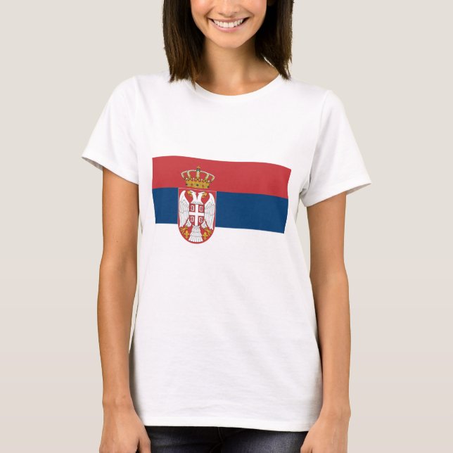 Camiseta Bandeira da Sérvia (Frente)