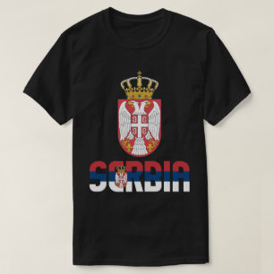 Camiseta Bandeira da Sérvia e Casaco de Armas Patriótica