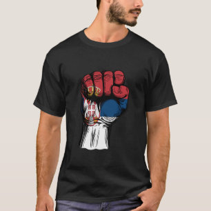 Camiseta Bandeira da Sérvia Punho Poder Raízes Sérvias Orgu