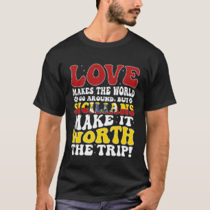 Camiseta Bandeira da Sicília Homens & Mulheres Fofo Até Sic