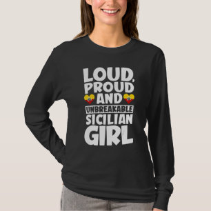Camiseta Bandeira da Sicília Sicilianos Orgulhosos Homens e