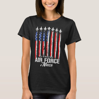 Camiseta Bandeira da sobrinha da força aérea orgulhosa famí