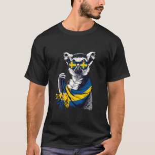 Camiseta Bandeira da Suécia Lêmure Sverige Raízes Suecas Or