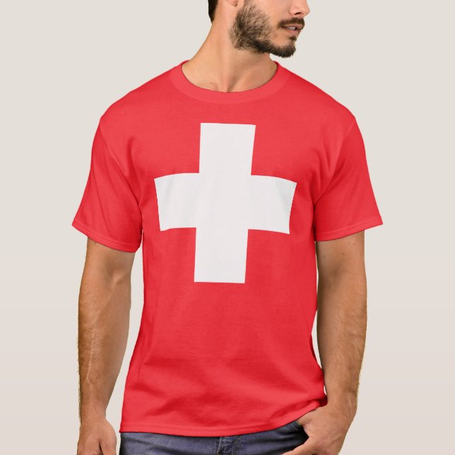 Camiseta Bandeira da suiça (Frente)