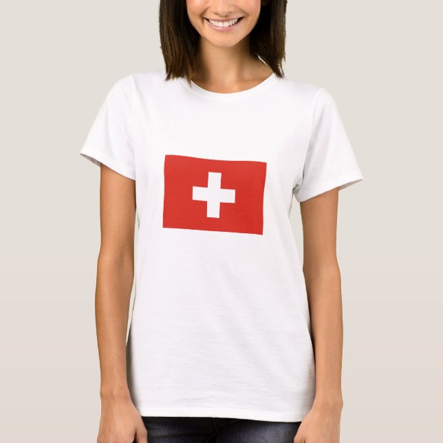 Camiseta Bandeira da Suíça (Frente)