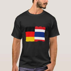 Camiseta Bandeira da Tailândia Bandeira da Alemanha Metade