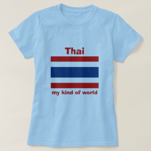 Camiseta Bandeira da Tailândia + Mapa + Texto