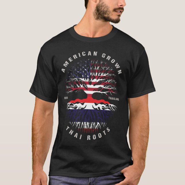 Camiseta Bandeira da Tailândia, que cresce nos Estados Unid (Frente)
