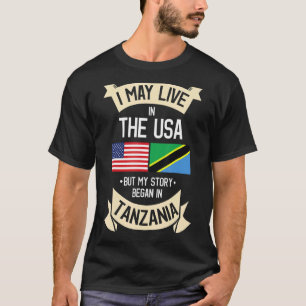 Camiseta Bandeira da Tanzânia Americana Usa Raízes da Tanzâ