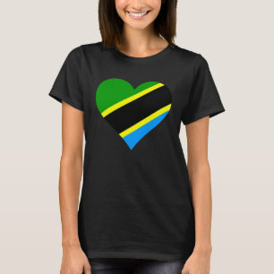 Camiseta Bandeira da Tanzânia Coração Tanzânia Amor Tanzân