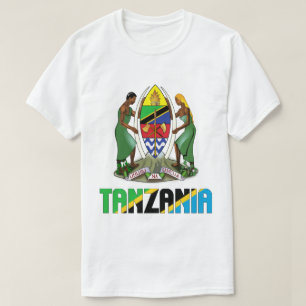 Camiseta Bandeira da Tanzânia e Casaco de Armas Patriótica