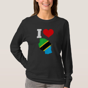 Camiseta Bandeira da Tanzânia I Love Tanzania 1