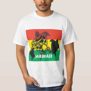 Camiseta Bandeira da tartaruga da reggae da ilha de Havaí