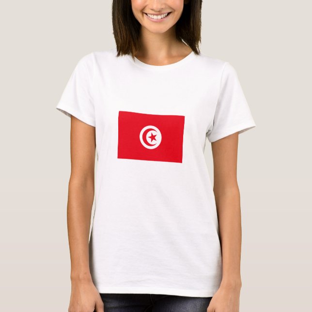 Camiseta Bandeira da Tunísia (Frente)